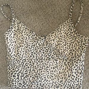 A Cheetah print cropped tank
